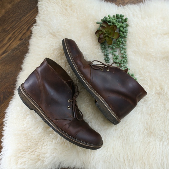 clarks originals desert boot brown leather